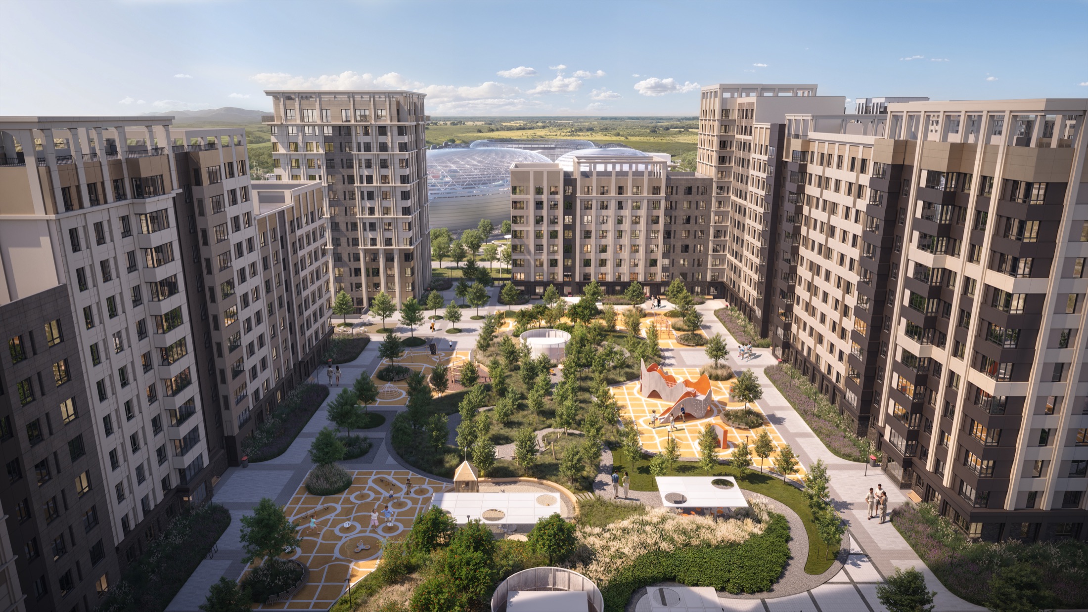 Вид во двор Нагории с высоты